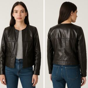 Vittadini Brown‎ Patent Leather Jacket NWT Sz. 8